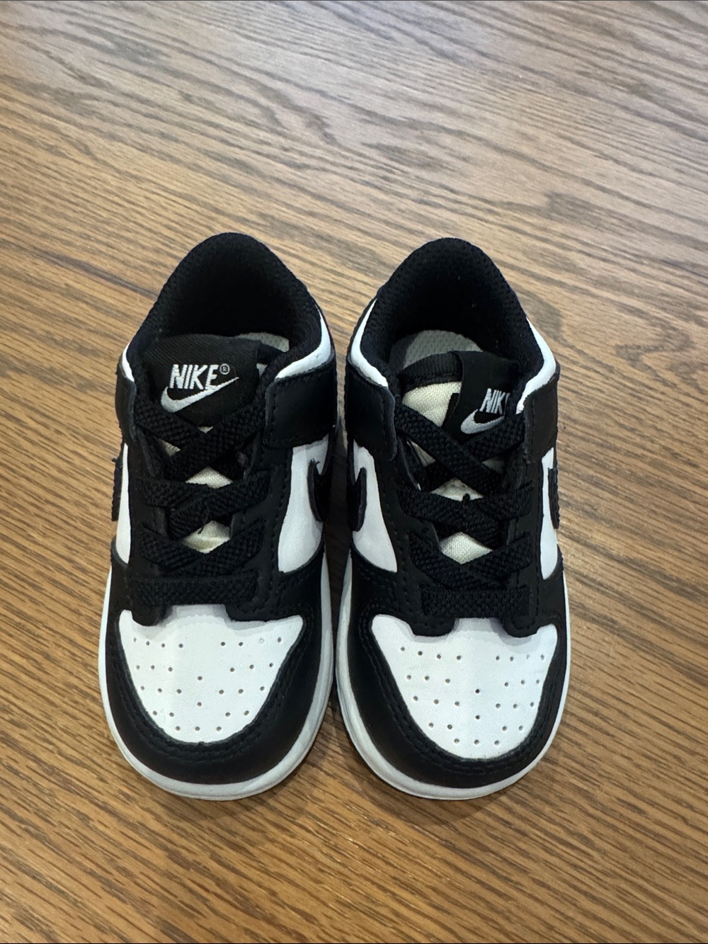 Nike Kids Black & White Low-Top Sneakers with Classic Swoosh